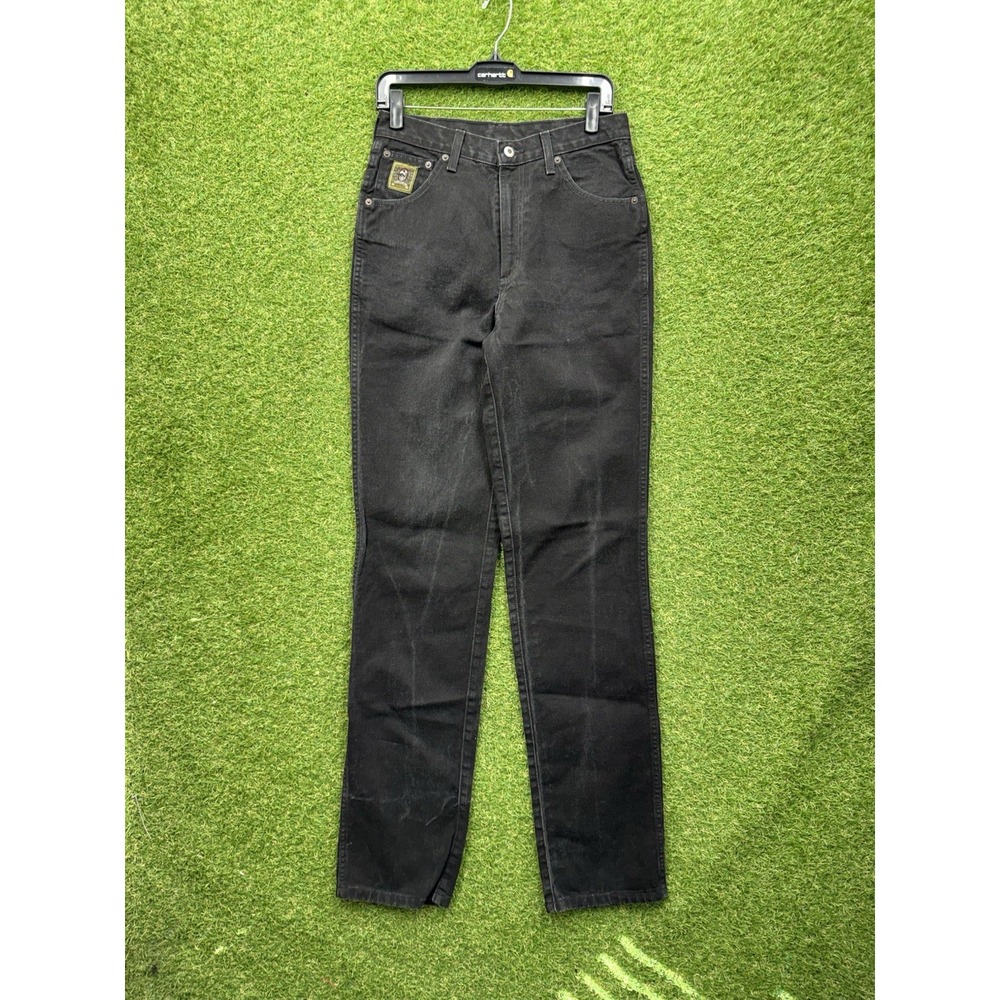 Cinch Black Label Jeans Mens 30X36 Black Straight Leg Denim Western Distressed